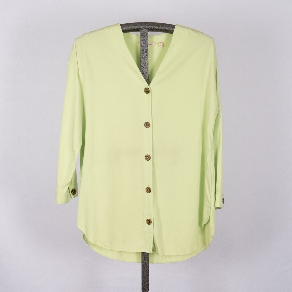 Soft Surroundings Tunic Oversized Coastal Casual Beach Lagenlook Margarita Green